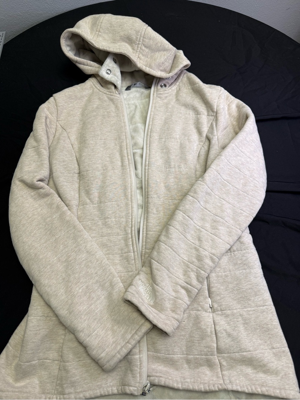 The North Face Women's Hooded Quilted Jacket in Light Beige